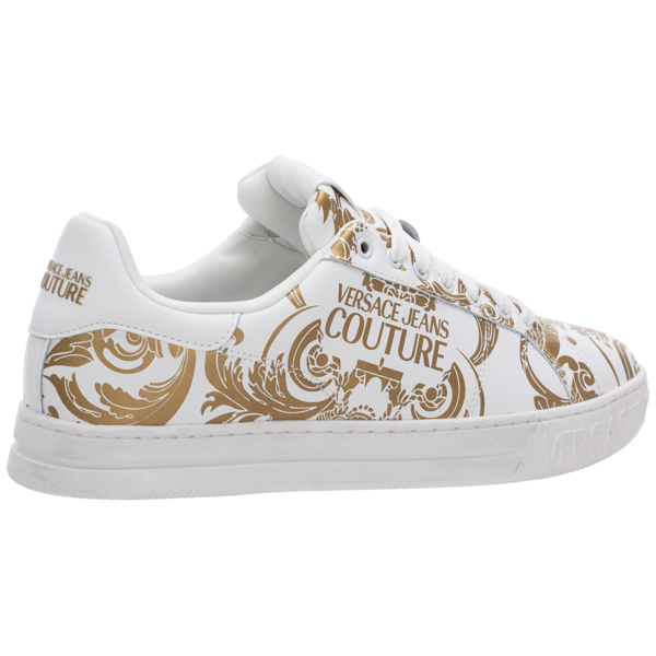 Versace Jeans Couture Men's Shoes Leather Trainers Sneakers Baroque In  Bianco | ModeSens