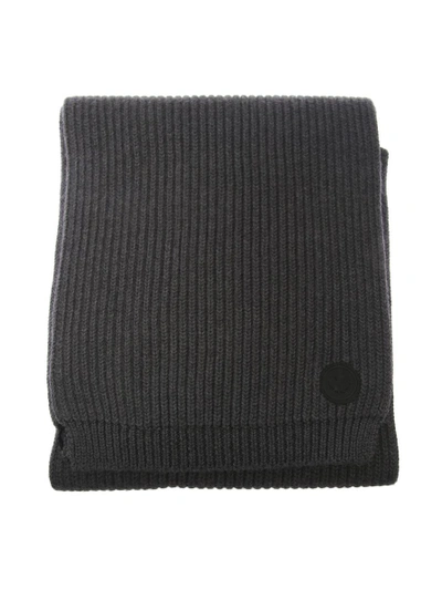 Dsquared2 Ribbed Knit Scarf In Grey