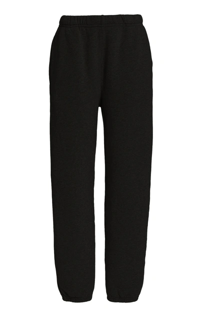 Les Tien Women's Classic Fleece Cotton Sweatpants In Black