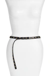 Ada 'cala' Studded Skinny Leather Belt In Black