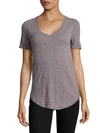 Atm Anthony Thomas Melillo Cotton Slub Scoopneck Tee In Plum