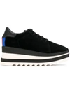 Stella Mccartney Faux Leather Sneakers With Wedge And Plateaux In Black