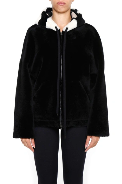 Inès & Maréchal Shearling Belinda Coat In Noirnero