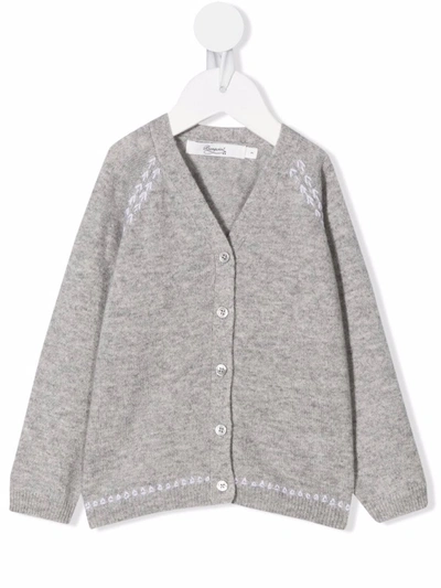 Bonpoint Babies' Tiano Wool-cashmere Blend Cardigan In 灰色