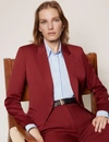 Another Tomorrow Single Button Jacket In Maroon