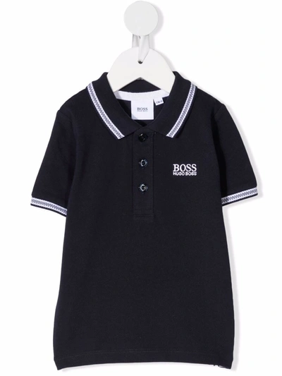 Bosswear Babies' Embroidered Logo Polo Shirt In Blue