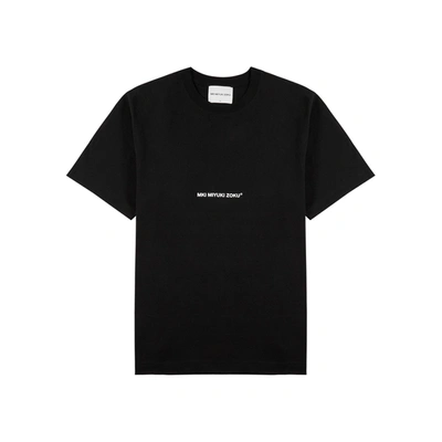 Mki Miyuki Zoku Staple Brand-print Organic-cotton T-shirt In Black