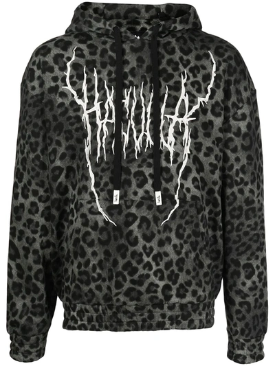 Haculla Demon Leopard Print Hoodie In Schwarz