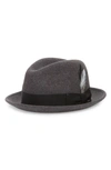 Bailey Tino Snap Brim Wool Fedora In Black Mix
