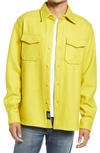 Schott Cpo Wool Blend Work Shirt In Neon