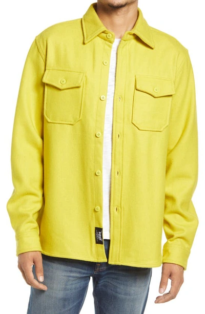 Schott Cpo Wool Blend Work Shirt In Neon