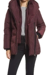 Mackage Adali Hooded Water Repellent Down Jacket In Wine