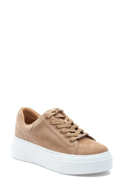 Jslides Amanda Low-top Leather Platform Sneakers In Sand Suede