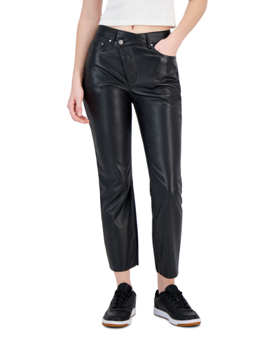 Tinseltown Juniors' Faux-leather Jogger Pants, Created For Macy's In Black