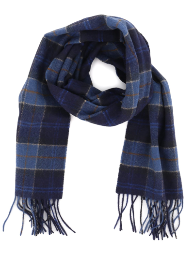 Barbour Fringed Tartan Lambswool Scarf In Multi