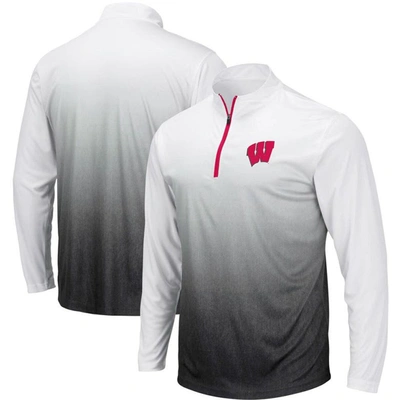 Colosseum Men's Gray Wisconsin Badgers Magic Team Logo Quarter-zip Jacket