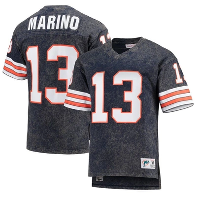 Mitchell & Ness Men's Dan Marino Navy Miami Dolphins Retired Player Name And Number Acid Wash T-shirt