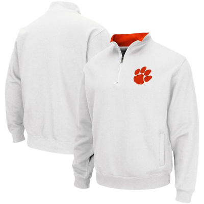 Colosseum Men's White Clemson Tigers Tortugas Logo Quarter-zip Pullover Jacket