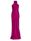 Galvan Pandora Asymmetrical Bias Cut Dress In Magenta