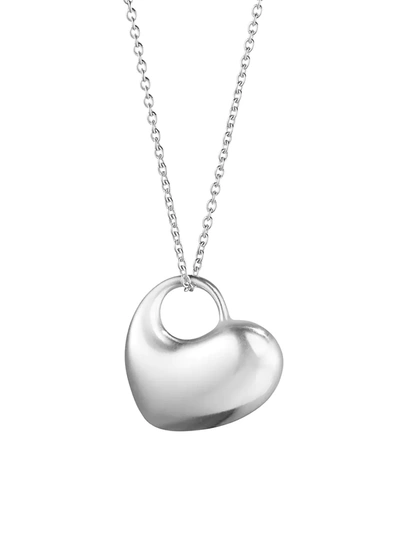 Georg Jensen Heart Pendant Necklace, 17.72 In Silver