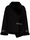 Shoreditch Ski Club Darling Shearling-trimmed Jacket In Black