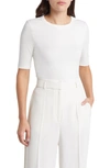 Hugo Boss Efita Elbow-sleeve T-shirt In Soft Cream