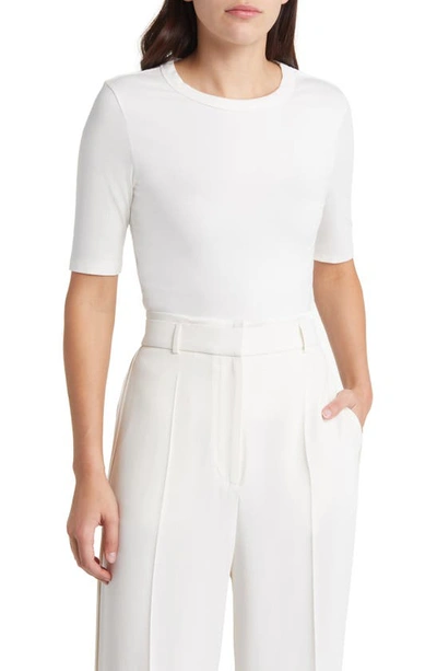 Hugo Boss Efita Elbow-sleeve T-shirt In Open Wht