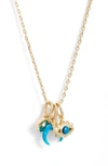 Kendra Scott Evil Eye Gemstone Multi-charm Pendant Necklace, 16" + 3" Extender In Teal Mix