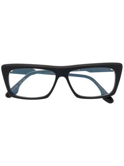 Victoria Beckham Angular Rectangular-framed Glasses In Schwarz