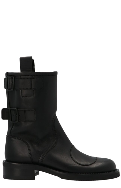 Buttero Elba Leather Mid-calf Boots In Black