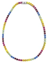 Amina Muaddi Multicoloured Crystal Tennis Necklace