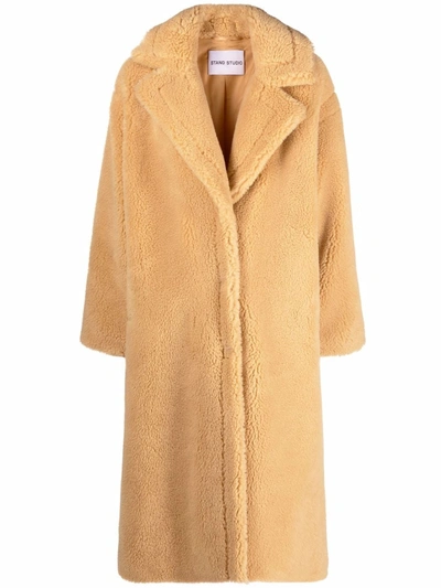 Stand Studio Maria Faux-fur Coat In Gelb