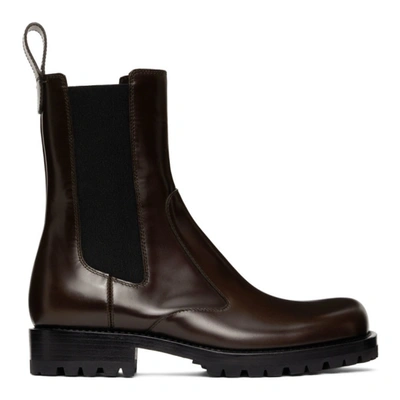 Dries Van Noten Brown Polished Leather Chelsea Boots In 703 Brown