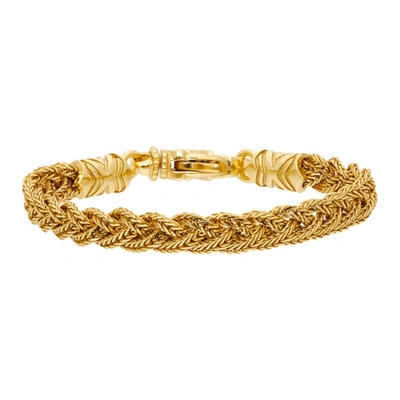 Emanuele Bicocchi Gold Braided Bracelet In Gold Plated