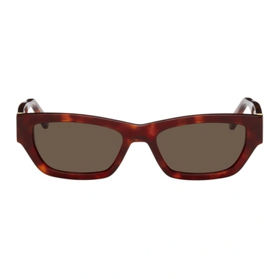 Han Kjobenhavn Red & Tortoiseshell Ball Sunglasses In Amber Tortoise