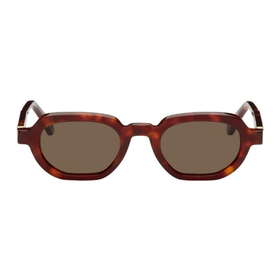Han Kjobenhavn Red & Tortoiseshell Banks Sunglasses In Amber Tortoise