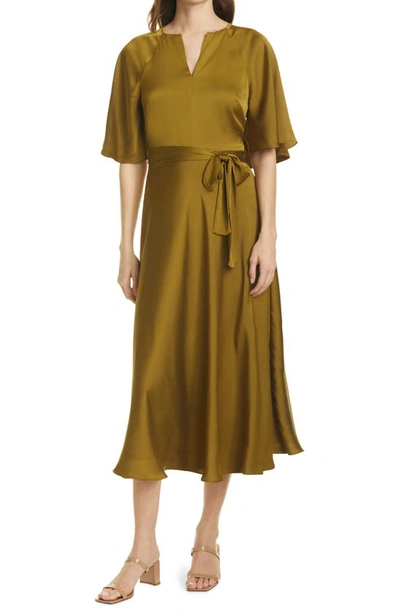ted baker green satin dress Ted Baker Sanari Satin Sleeveless Vneck Maxi Dress Women's – Kicks Machine main image 1