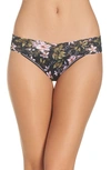 Hanky Panky Jardin Original-rise Floral-print Lace Thong In Blue Multi