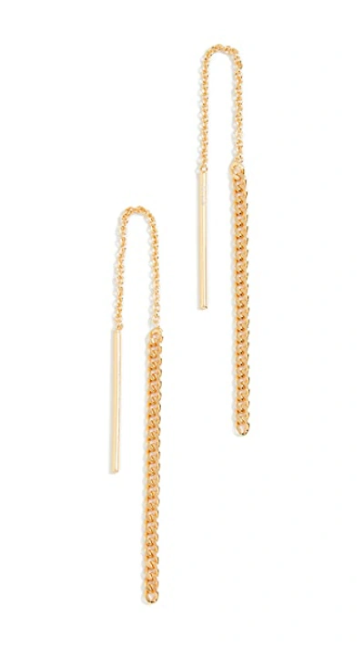 Argento Vivo Gold Curb Chain Threader Earrings