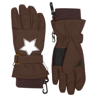 Mini A Ture Celio Gloves Dark Choco 4-5 Years In Brown