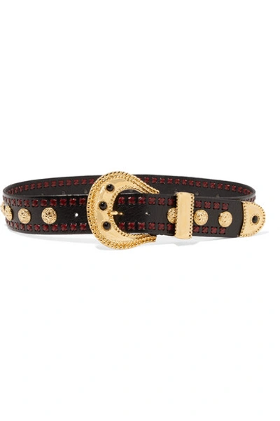 Dodo Bar Or Gabrielle Embellished Textured-leather Belt In Multicoloured
