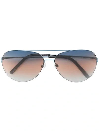 Matthew Williamson Stripe Lense Aviator Sunglasses In Black