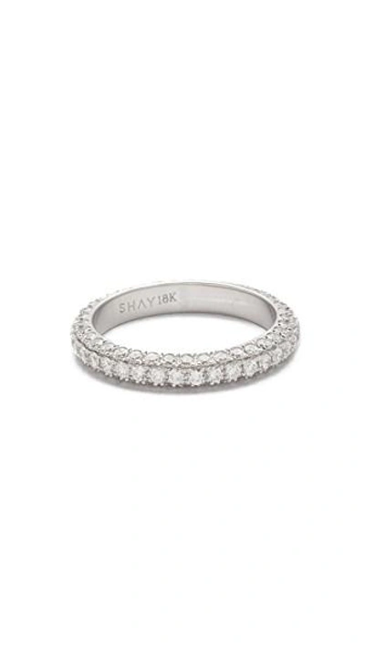 Shay 18k 3 Sided Diamond Eternity Ring In White Gold