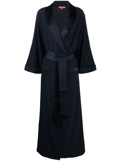 Ermanno Scervino Dressing Gown-style Maxi Dress In Blue