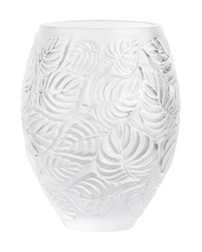 Lalique Feuilles Vase, Clear In Clear Crystal