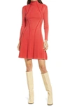 French Connection Mari Rib Knit Long Sleeve Minidress In Camel Glazed Ginger