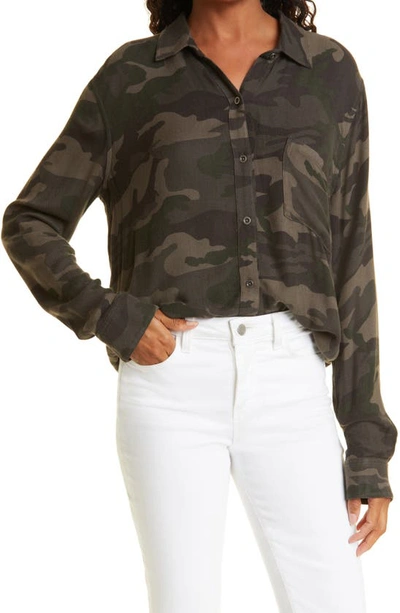 Rails Hunter Button Down Top - Forest Camo