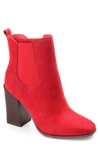 Journee Collection Maxxie Vegan Leather Chelsea Bootie In Red