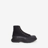 Alexander Mcqueen Leather Tread Slick High-top Platform Sneakers In Black