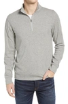 Faherty Legend Quarter Zip Pullover In Fossil Grey Twill